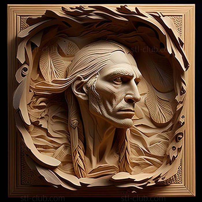 3D model John Blake White American artist (STL)